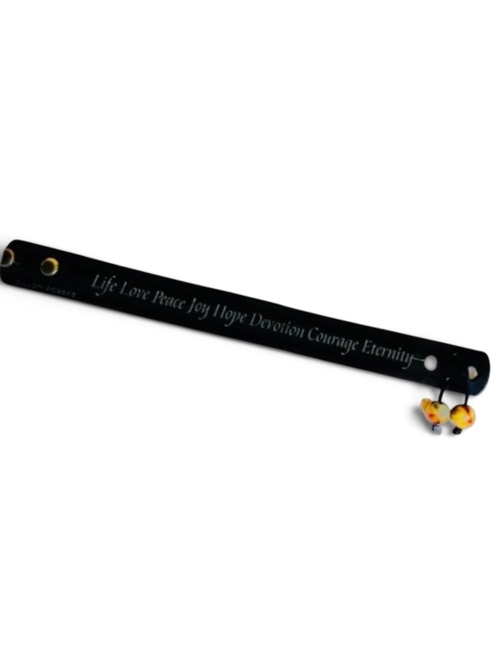 Dillon Rogers Black Inspirational Engraved Leather Bracelet